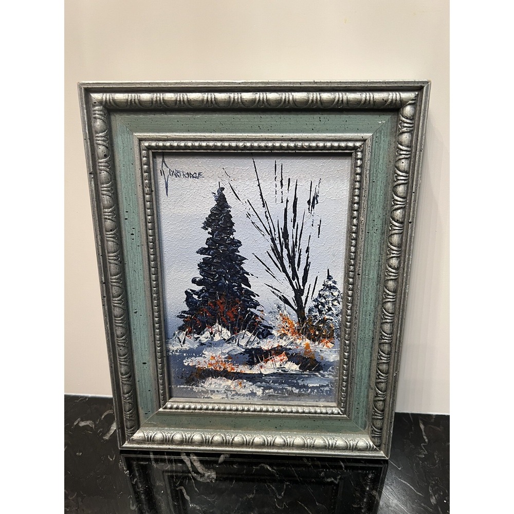 Vintage Irene "Rae" Partridge Landscape Small Painting 5"x 7" Oil On Board